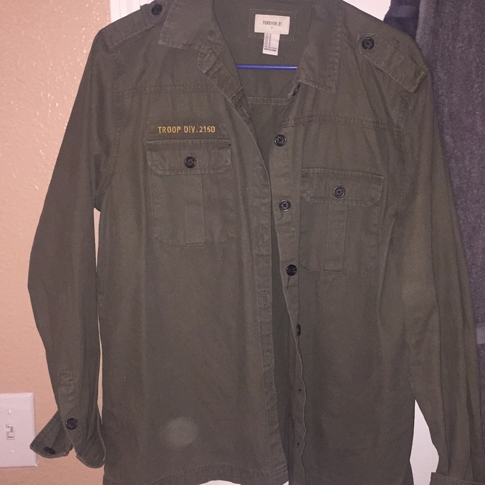 Dark green army top